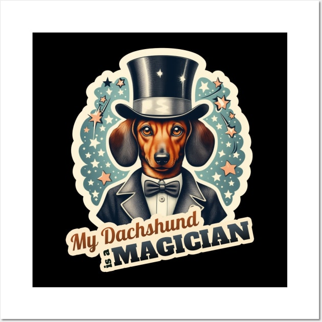 Magician Dachshund Wall Art by k9-tee